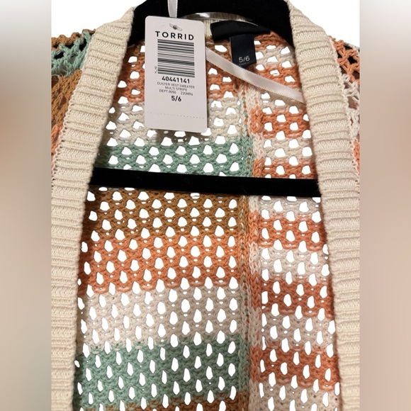 Torrid Duster Vest Sweater – Multi Stripe (Size 5/6) - Picture 3 of 5